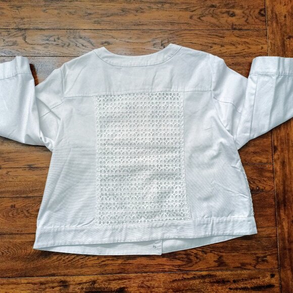 BLEU ICE Denim White Jacket. Plus Size 1XL - Picture 6 of 7